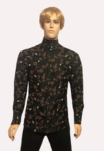 Load image into Gallery viewer, Men&#39;s Embroidered Silk Collarless Shirt