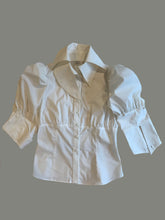 Load image into Gallery viewer, White Collar Details Cotton Puffy Blouse in SIZES XS S M L XL 2XL 3XL 4XL