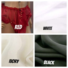 Load image into Gallery viewer, So Fine Chiffon French Knickers in Red With Satin Waist Band