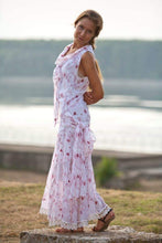 Load image into Gallery viewer, Romantic Embroidered Chiffon Drop Waist Long Dress