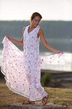 Load image into Gallery viewer, Romantic Embroidered Chiffon Drop Waist Long Dress