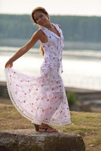 Load image into Gallery viewer, Romantic Embroidered Chiffon Drop Waist Long Dress