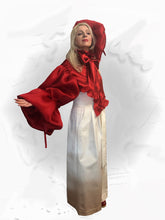 Load image into Gallery viewer, Ruffle -Trimmed Embellished Satin Blouse With  Silk Satin Faced Sleeves