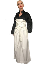 Load image into Gallery viewer, White high-rise cotton samurai trousers in sizes women XS S M L XL 2XL 3XL