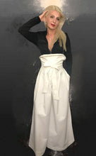 Load image into Gallery viewer, White high-rise cotton samurai trousers in sizes women XS S M L XL 2XL 3XL
