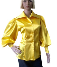 Load image into Gallery viewer, Semi- Fitting Satin Puff Blouse