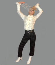 Load image into Gallery viewer, Ivory Long Sleeve Pleat Detail Silk Shirt