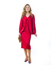 Load image into Gallery viewer, V-Neck Batwing Satin Dress