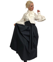Load image into Gallery viewer, Loose- Fitting Balloon Sleeved Silk Dupioni Top Blouse