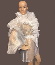 Load image into Gallery viewer, White ruffled organza blouse in sizes women XS S M L XL 2XL 3XL 4XL