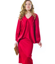 Load image into Gallery viewer, V-Neck Batwing Satin Dress