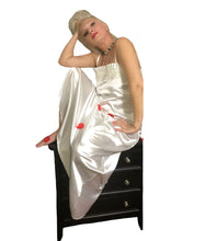 Load image into Gallery viewer, White Spaghetti Straps Slip Satin Gown