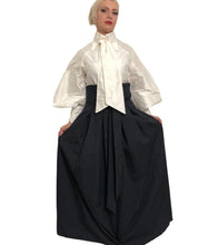 Load image into Gallery viewer, Loose- Fitting Balloon Sleeved Silk Dupioni Top Blouse