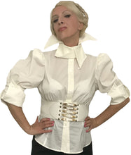 Load image into Gallery viewer, White Collar Details Cotton Puffy Blouse in SIZES XS S M L XL 2XL 3XL 4XL