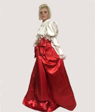Load image into Gallery viewer, Leg Of-Mutton Satin &amp; Lace Ruffle Blouse