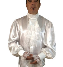 Load image into Gallery viewer, Mens 100% Silk Shirt with Detachable Jabot