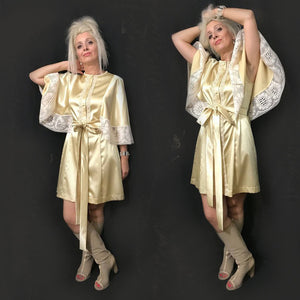 Silk Charmeuse & Lace Robe Lounge