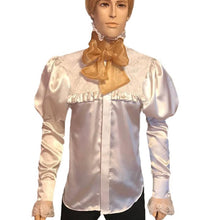 Load image into Gallery viewer, Men&#39;s Victorian Satin&amp; Lace Details Men Shirt
