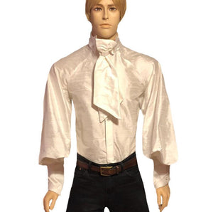 Men's Ivory Silk Dupioni French Baron Shirt