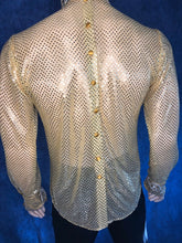 Load image into Gallery viewer, Formal Sequined Knit Men’s Shirt With Detachable Jabot in S M L XL 2XL 3XL