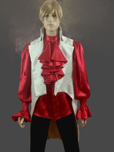 Satin Front Cascade Men's Ruffle Shirt