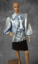 Load image into Gallery viewer, Pussy-Bow Satin Balloon Blouse