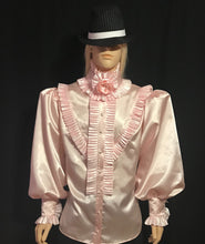 Load image into Gallery viewer, Satin Special Occasion Evening Loose Fitting Ruffle Blouse