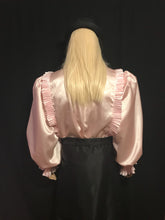 Load image into Gallery viewer, Satin Special Occasion Evening Loose Fitting Ruffle Blouse