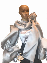 Load image into Gallery viewer, Ruffle Pussybow Satin&amp;Silk Organza Blouse