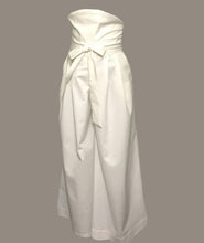 Load image into Gallery viewer, White high-rise cotton samurai trousers in sizes women XS S M L XL 2XL 3XL