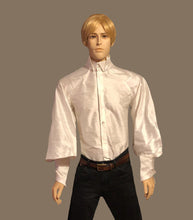 Load image into Gallery viewer, Men&#39;s Ivory Silk Dupioni French Baron Shirt