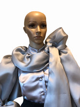 Load image into Gallery viewer, Ruffle Pussybow Satin&amp;Silk Organza Blouse