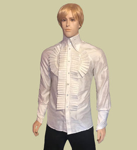 Men's Silk Ruffled Details Shirt