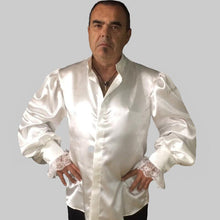 Load image into Gallery viewer, Mens 100% Silk Shirt with Detachable Jabot