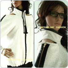 Load image into Gallery viewer, Open Shoulder Cotton Knit Turtleneck Sweater