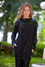 Load image into Gallery viewer, Jersey&amp;Mesh LooseFitting Blouse With Satin Elements